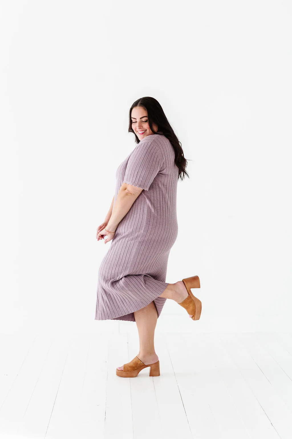 Harper Short Sleeve Dress in Lavender