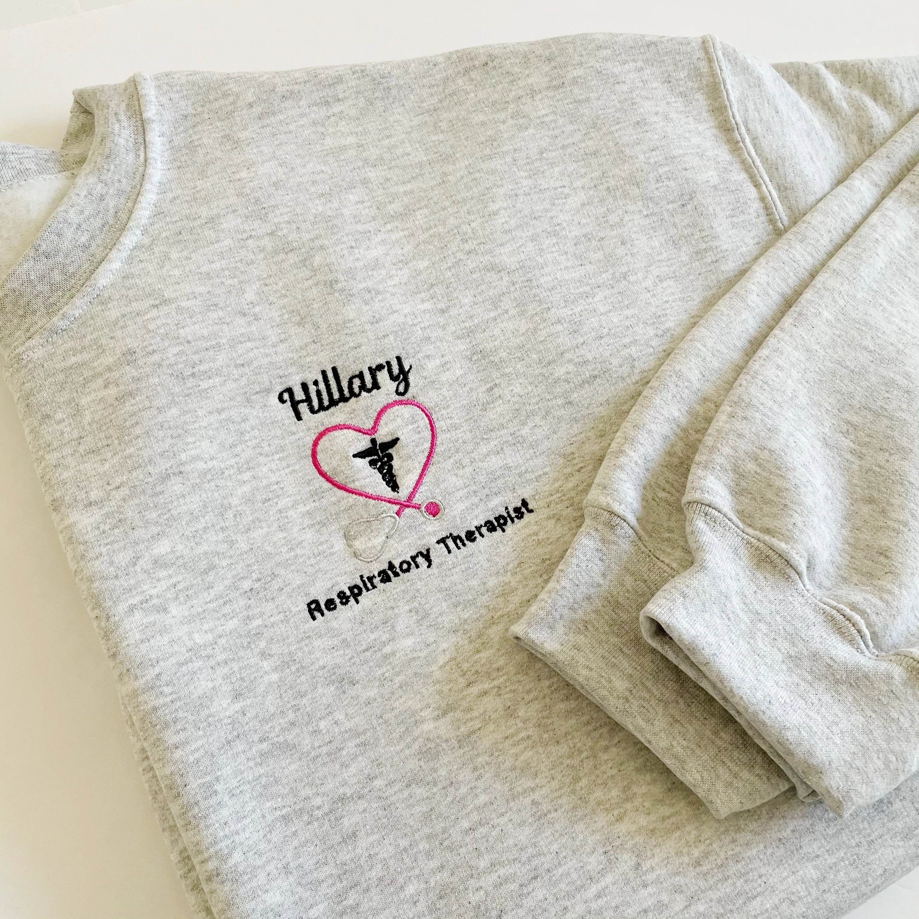 Heart Stethoscope With Caduceus Crewneck Sweatshirts