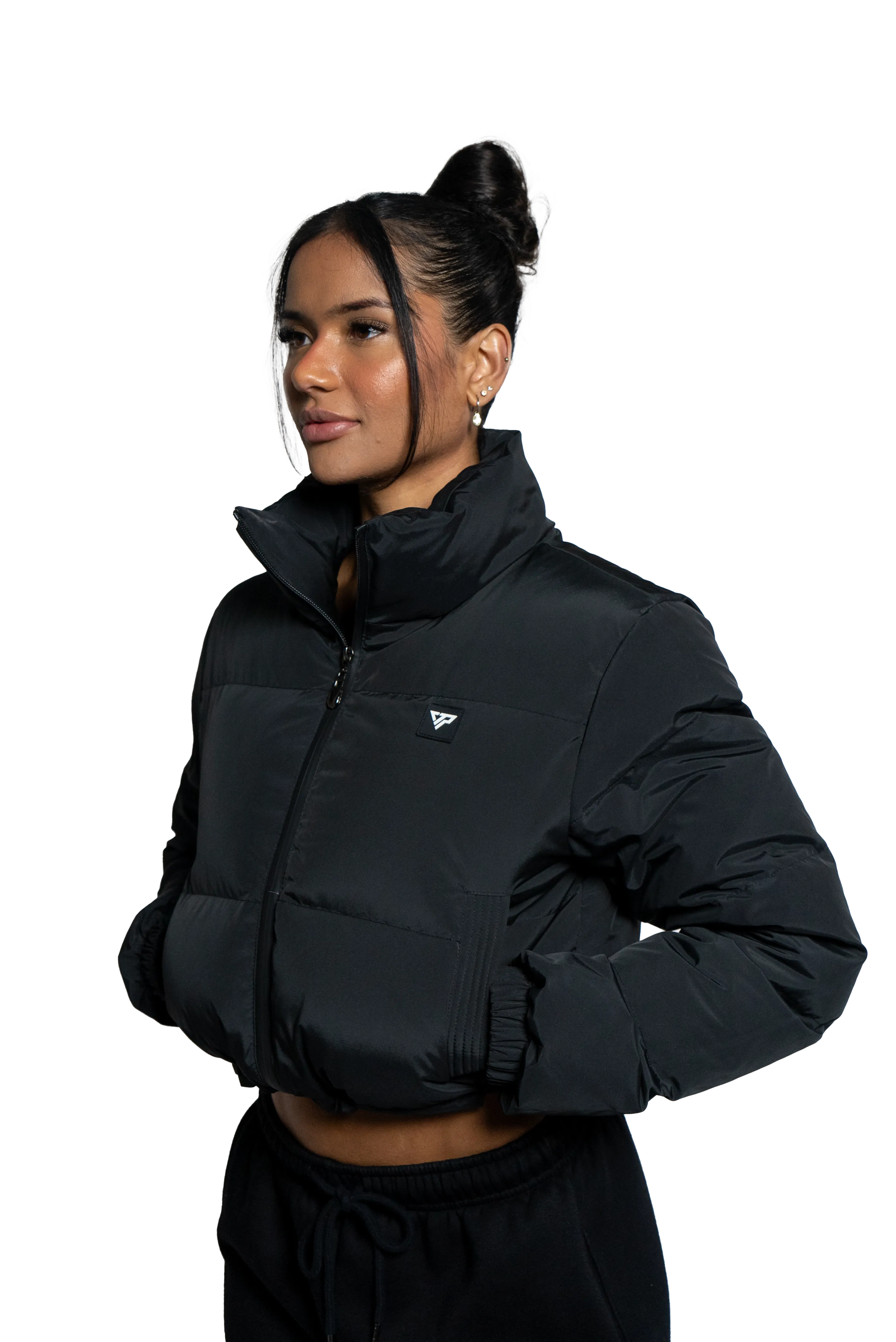 Horizon Cropped Puffer Jacket - Black