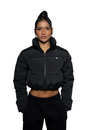 Horizon Cropped Puffer Jacket - Black