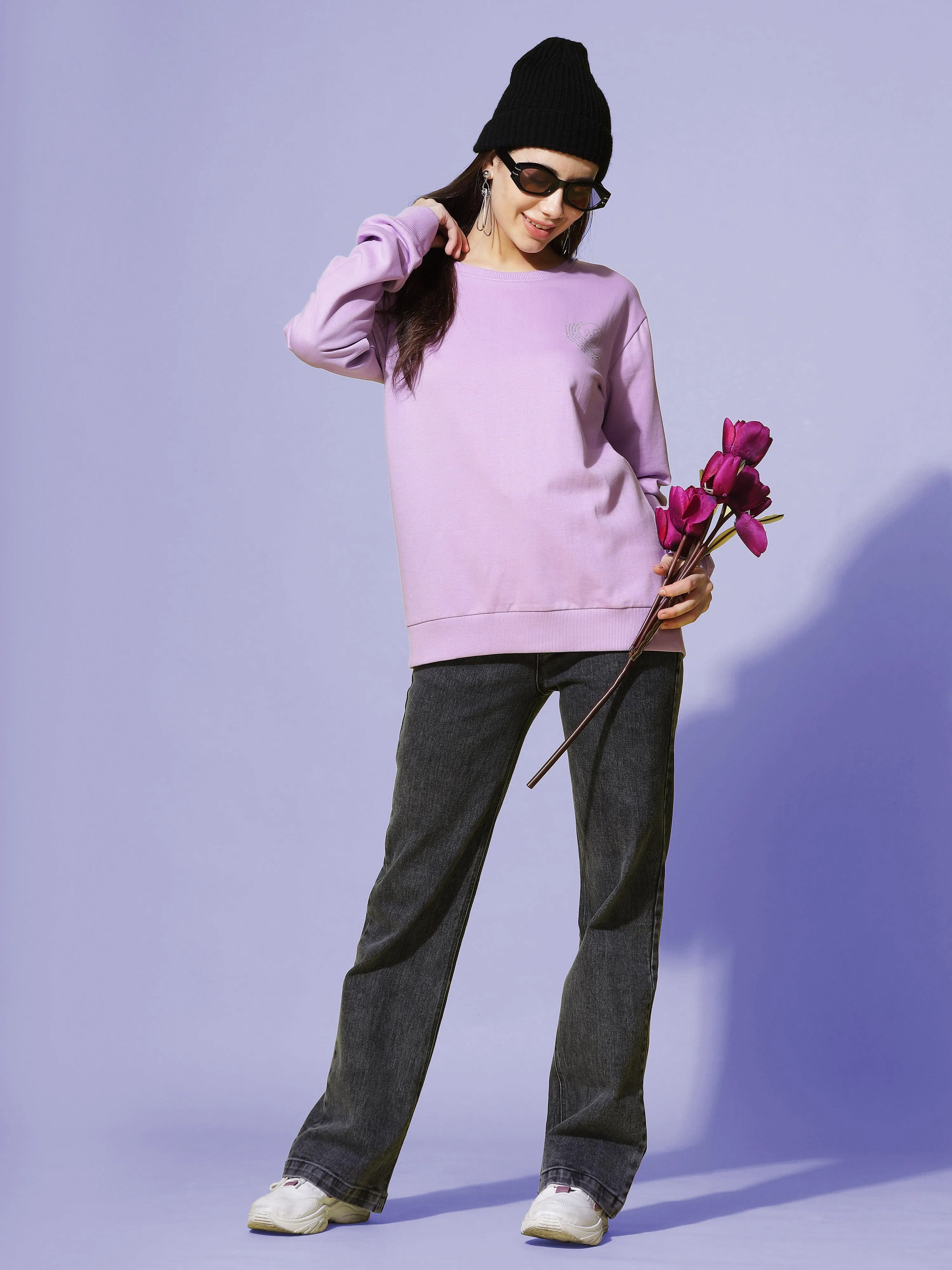 Hosiery Cotton Sweatshirt Lavendar