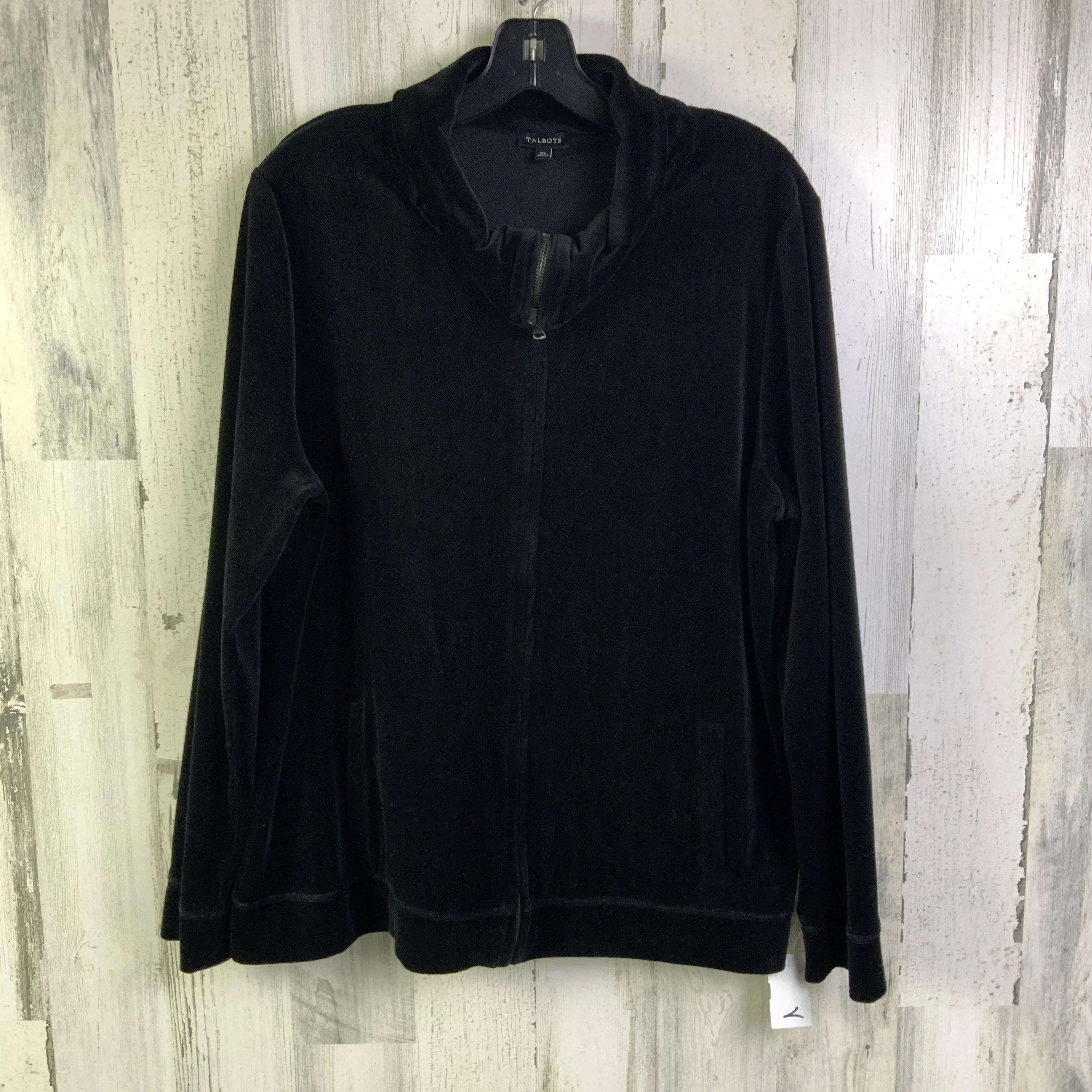 Jacket Fleece By Talbots In Black, Size: Xl