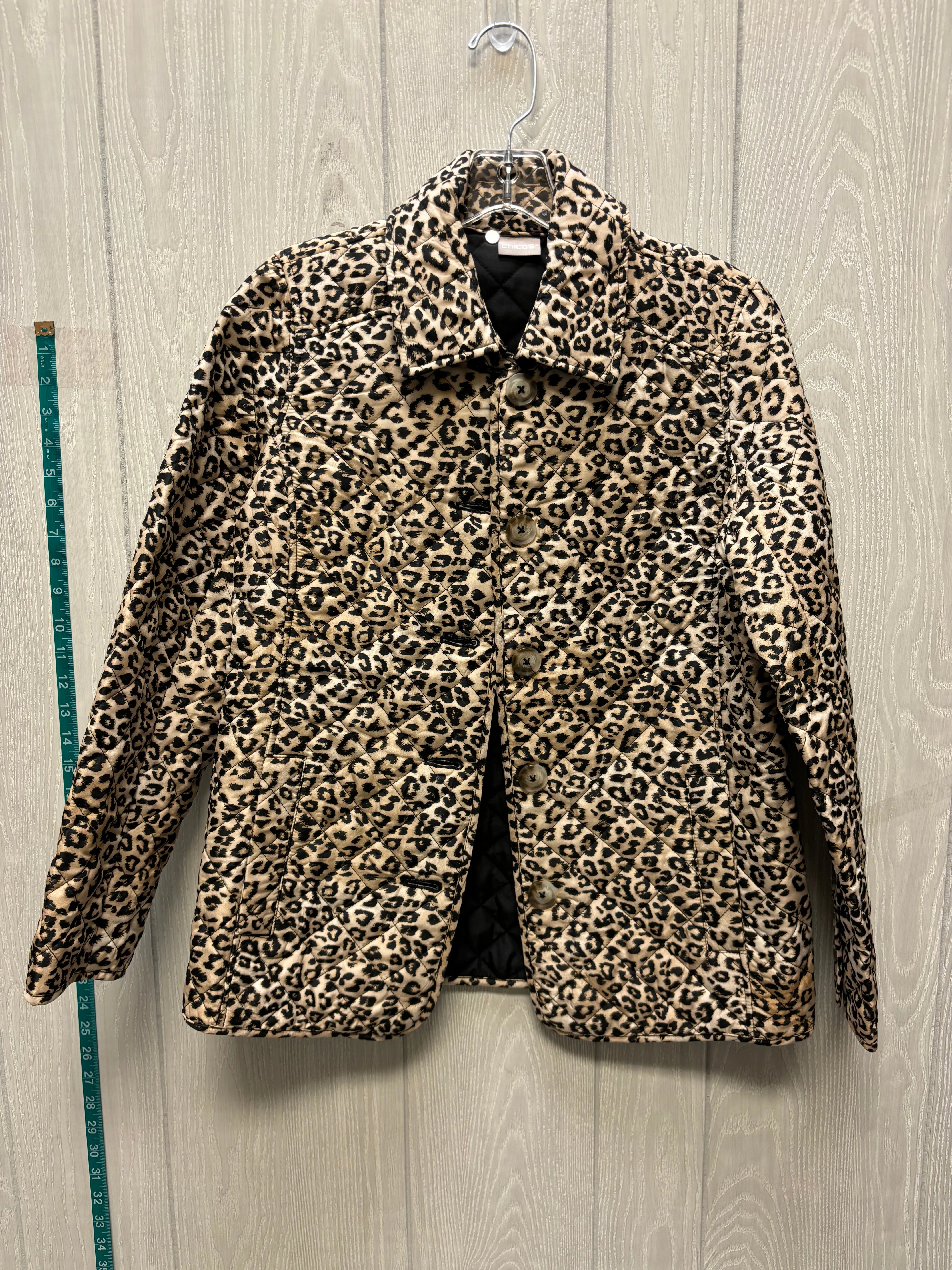 Jacket Puffer & Quilted By Chicos In Animal Print, Size: S