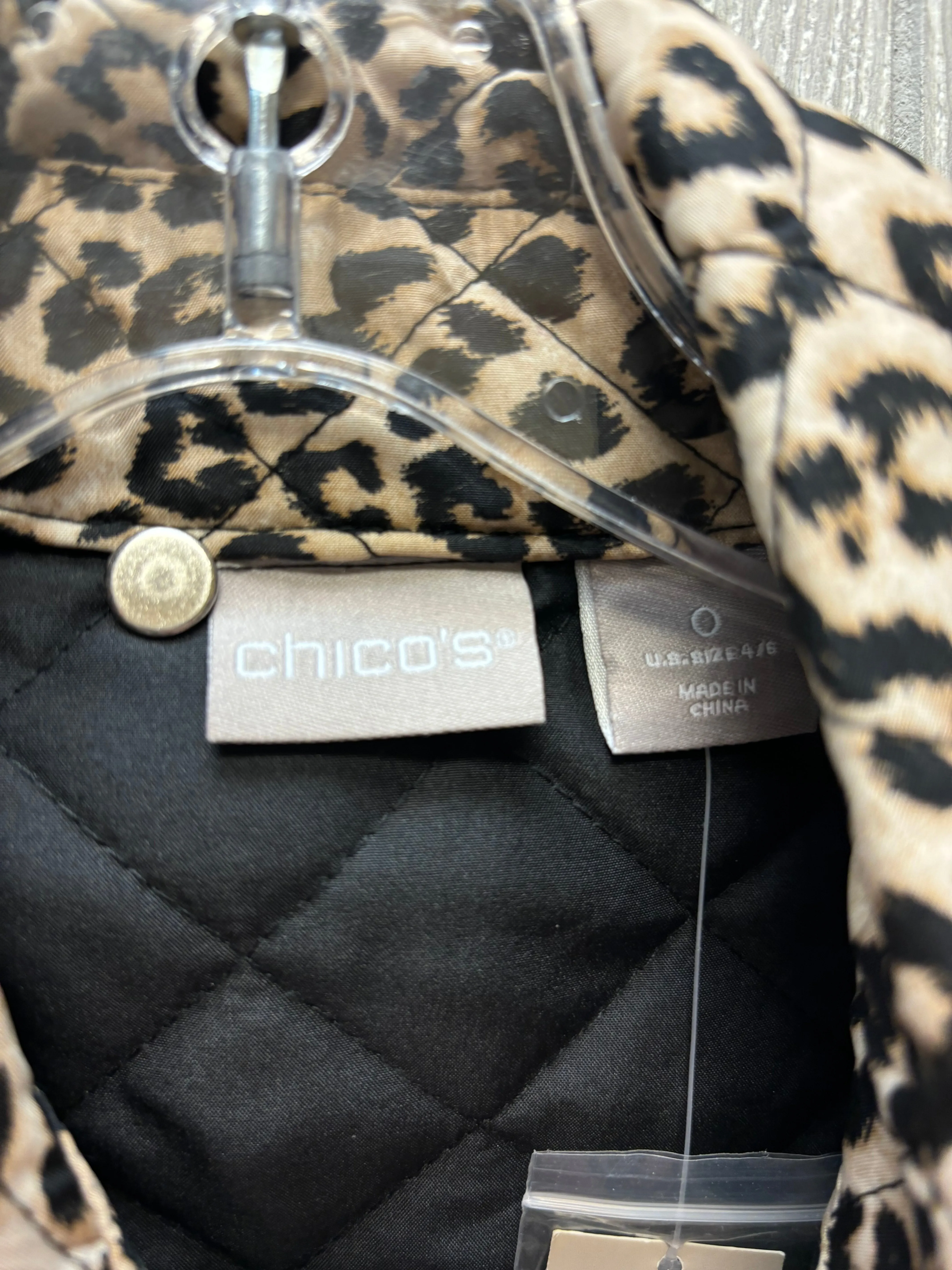 Jacket Puffer & Quilted By Chicos In Animal Print, Size: S