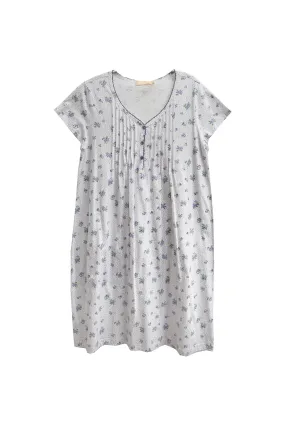 La Cera 100% Cotton Floral Chemise - Plus Size