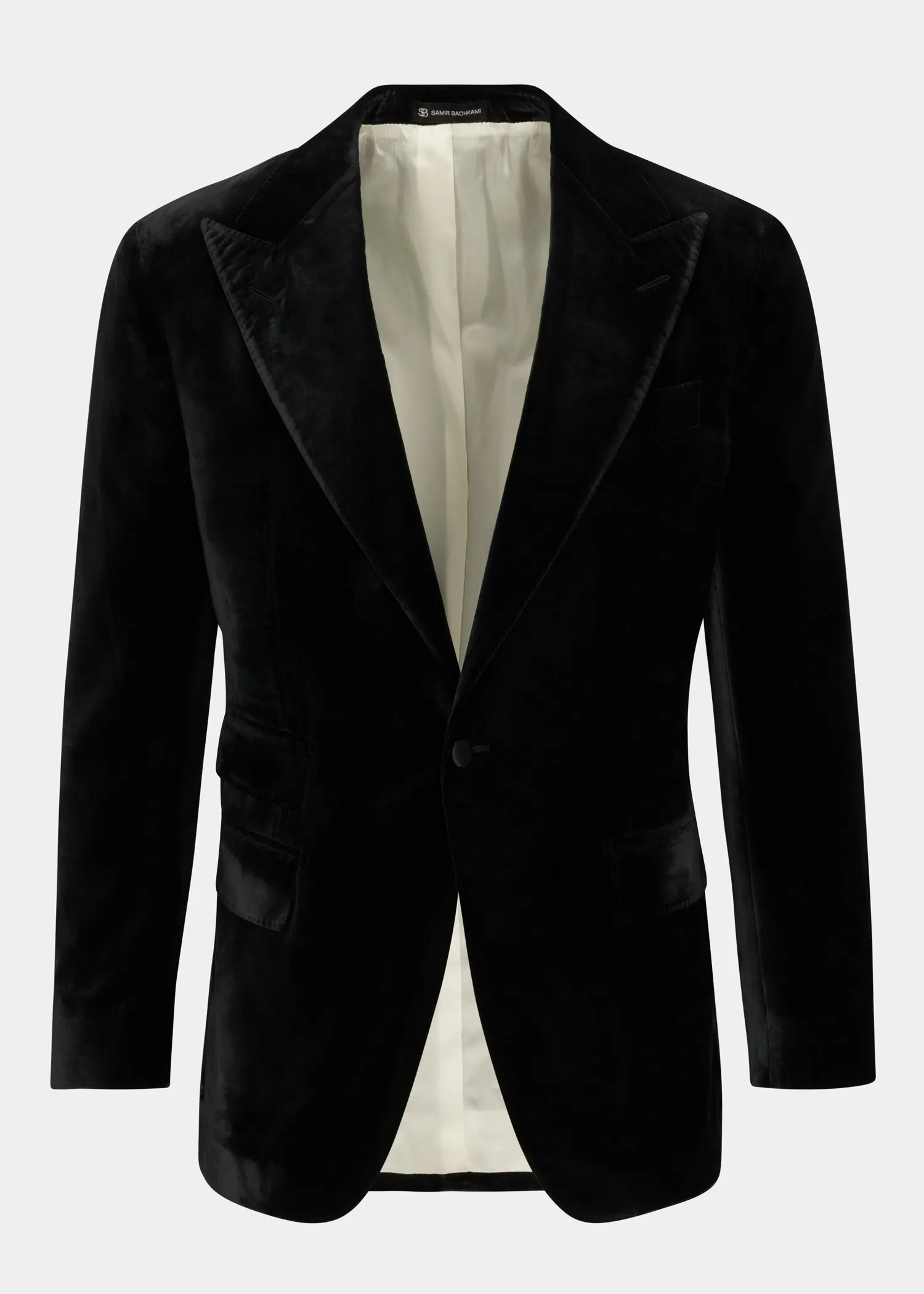 Light Black Velvet Single Breasted Jacket