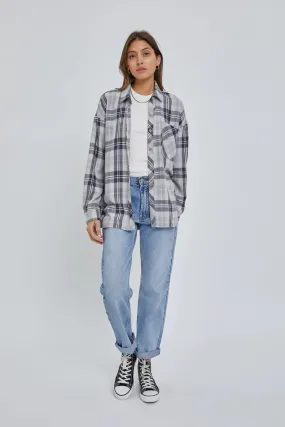 Maddie Oversized Boyfriend Flannel Shirt - Plus Size