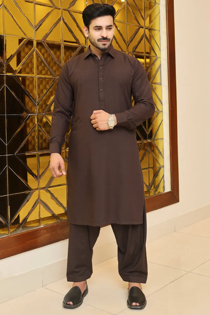 Men Premium Kameez Shalwar Chocolate