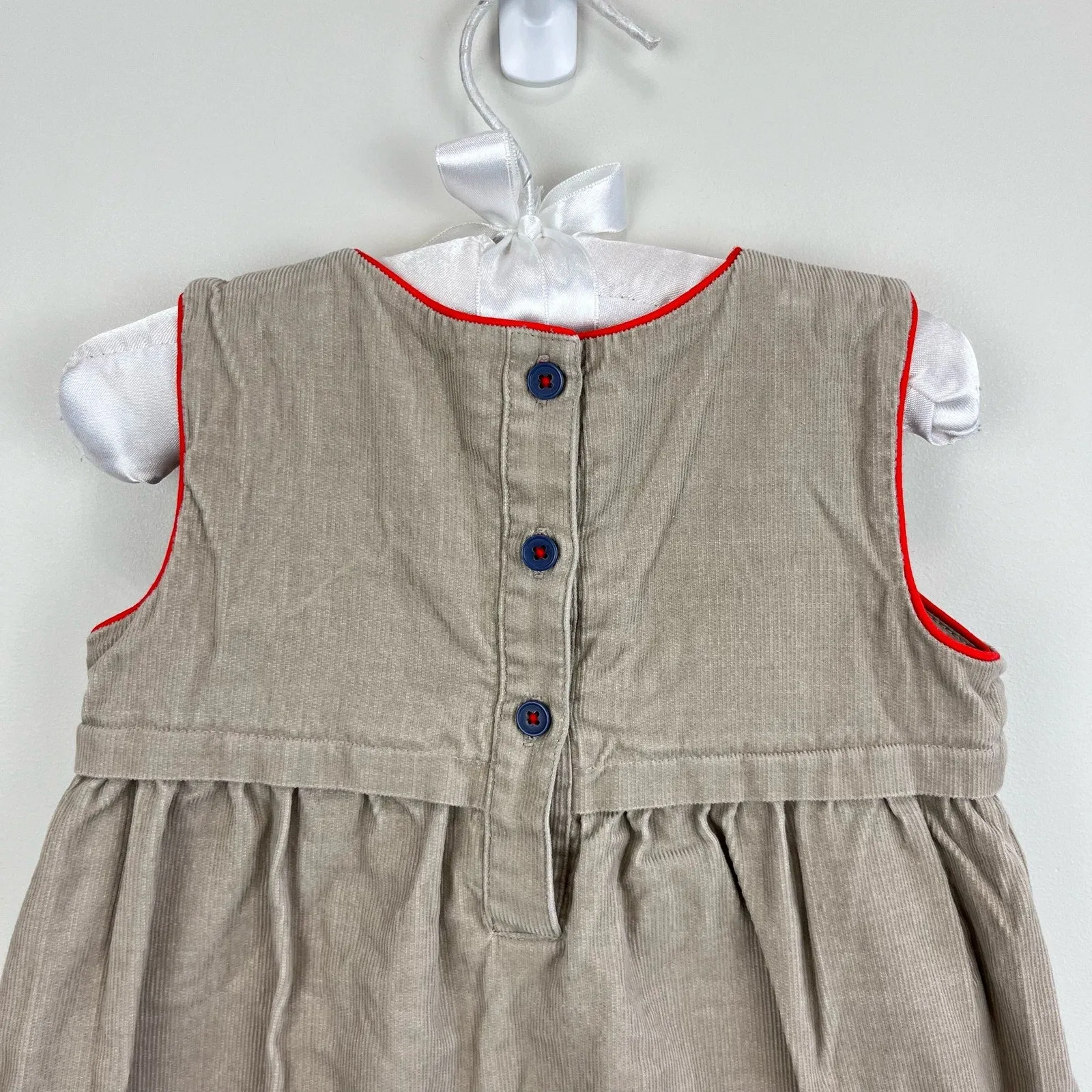 Mini Boden Tan Embroidered Animal Jumper Dress 12-18 Months