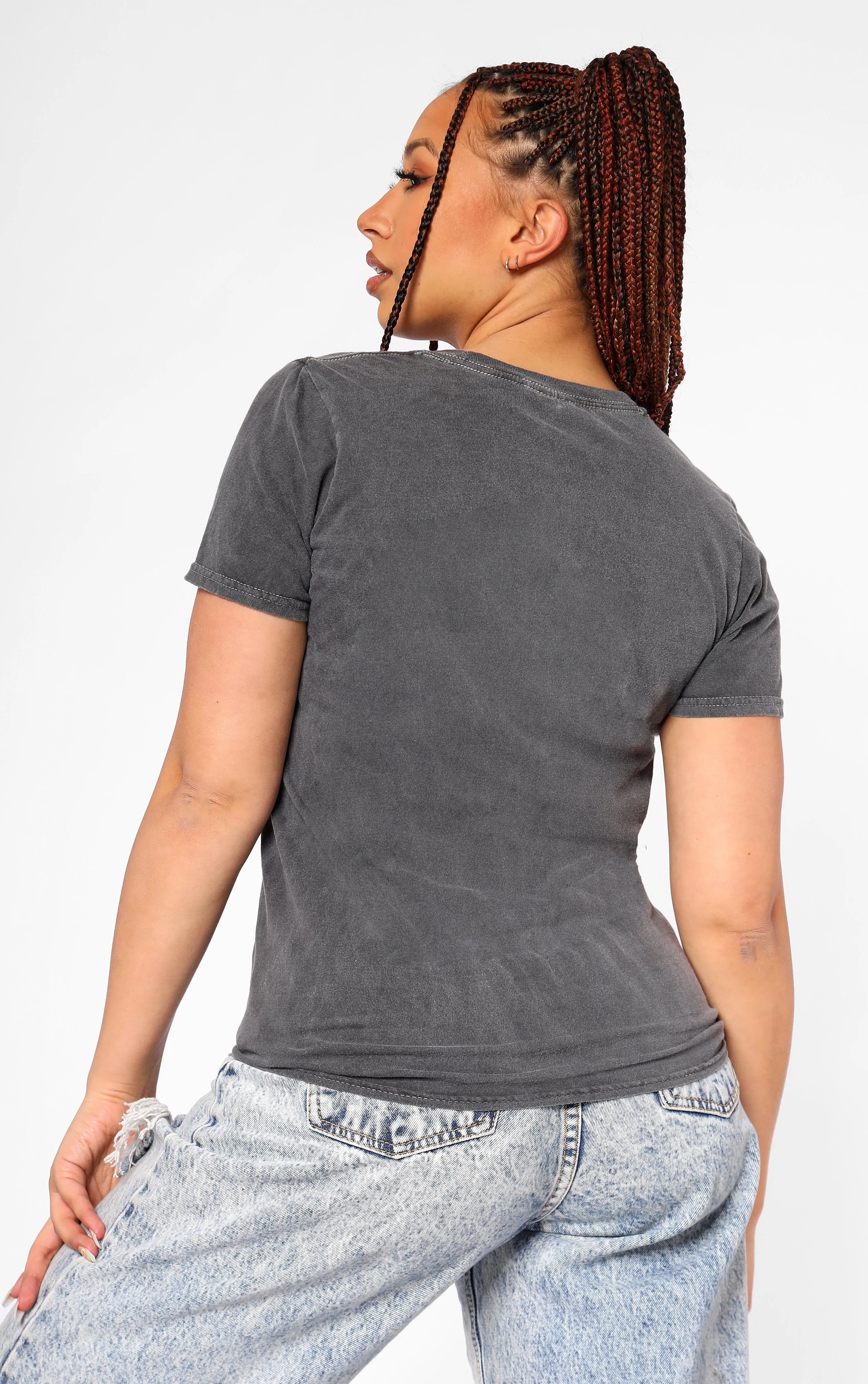 Mood Rebel Charcoal Washed T-Shirt