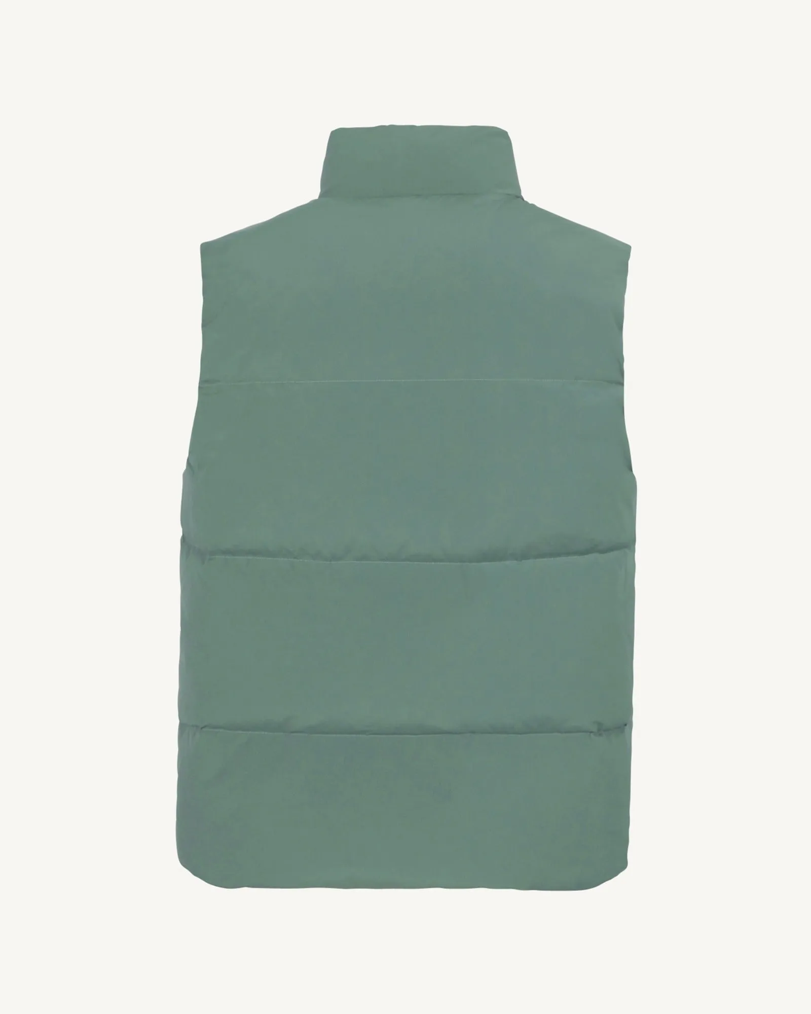 Nagano mixed puffer-style winter gilet Celadon green