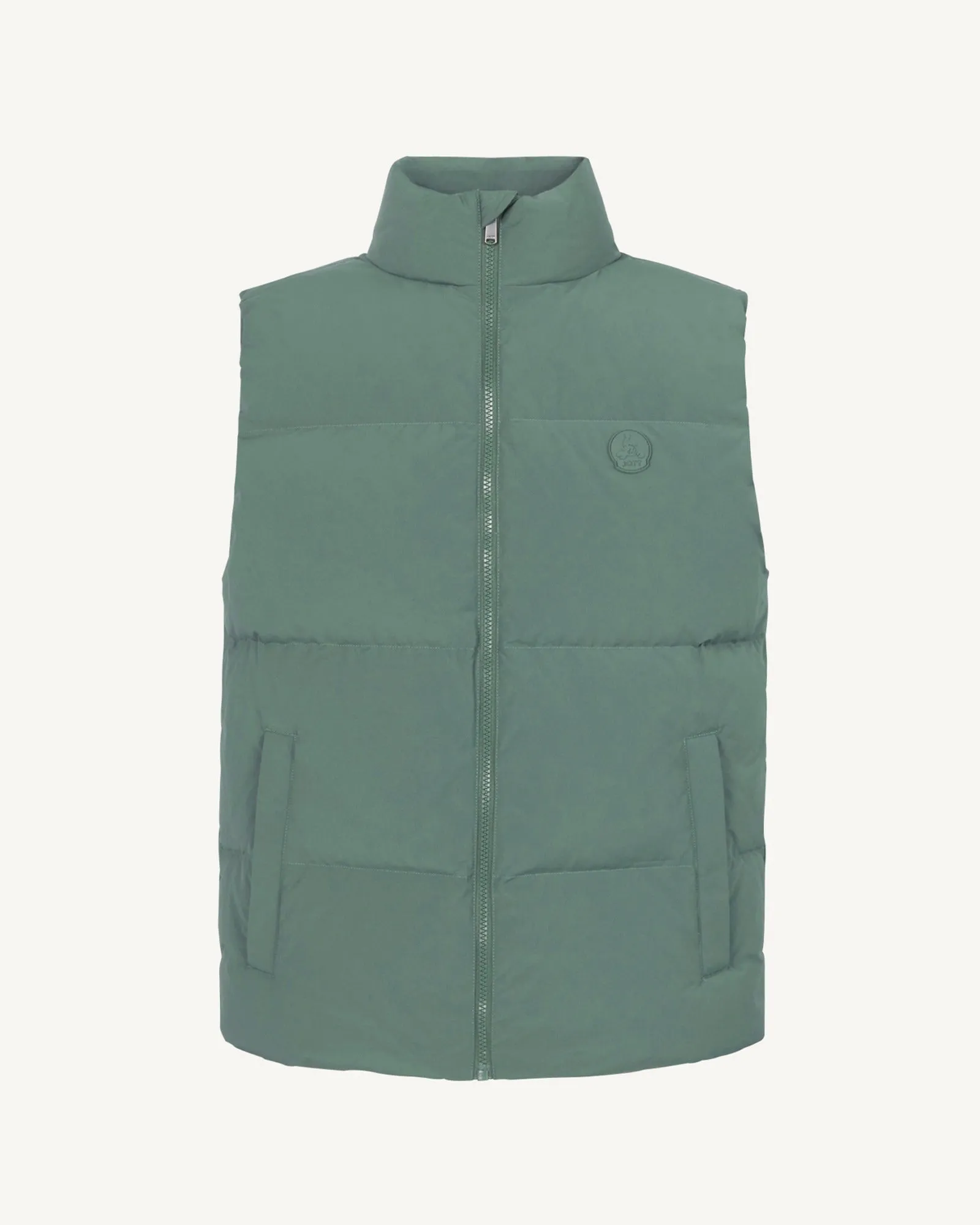 Nagano mixed puffer-style winter gilet Celadon green