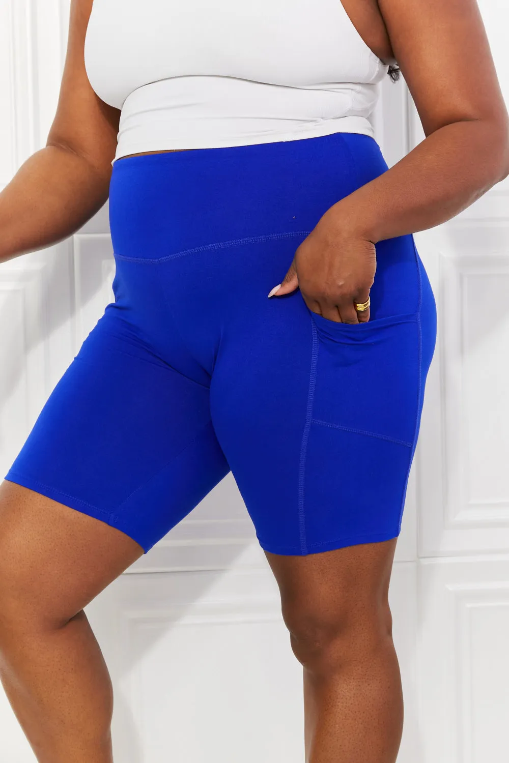 Never Let You Go Brushed Biker Shorts in Royal Blue