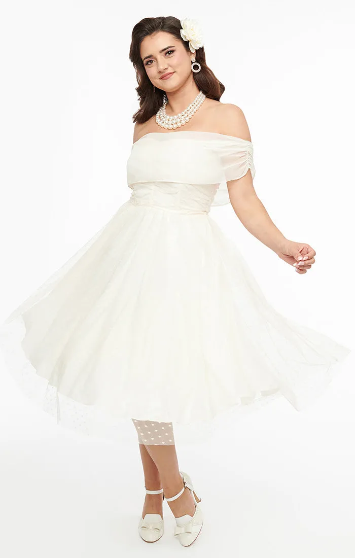 Off the shoulder Tulle Ivory Dress