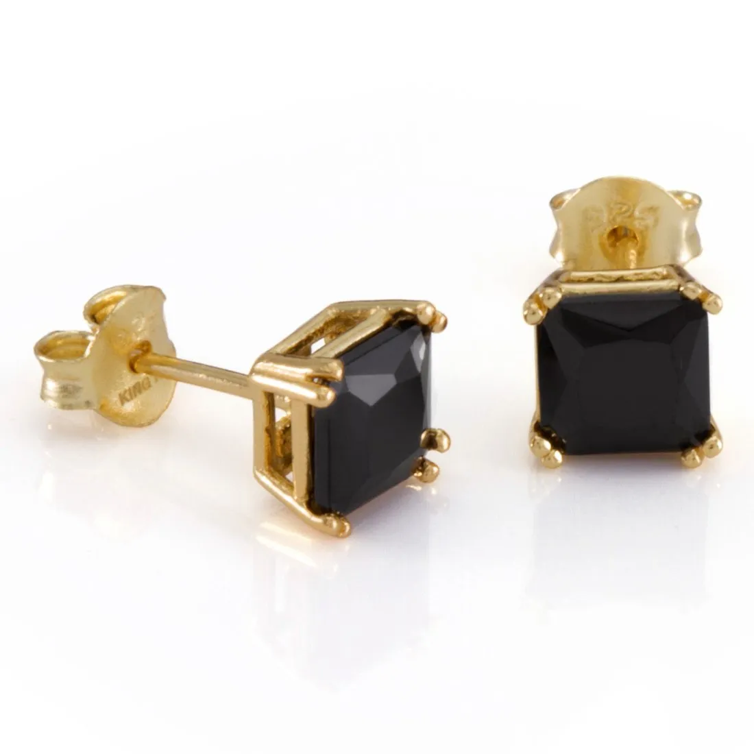 Onyx Princess-Cut Stud Earrings