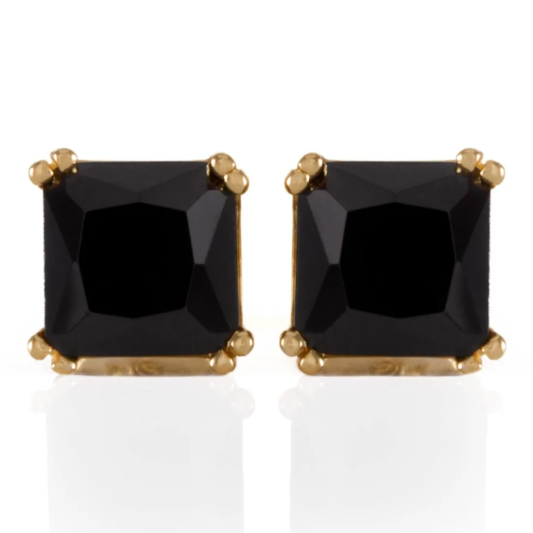 Onyx Princess-Cut Stud Earrings