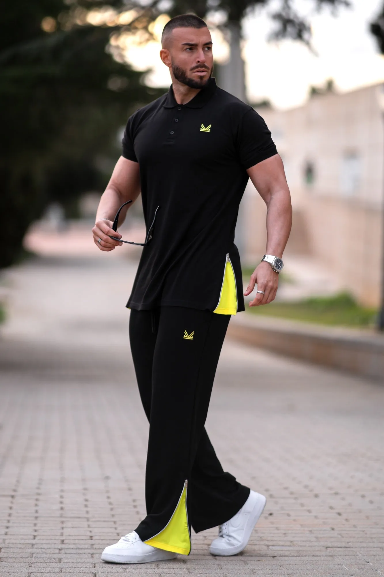 Oversize Cairo Cotton Tracksuit - Black/Neon