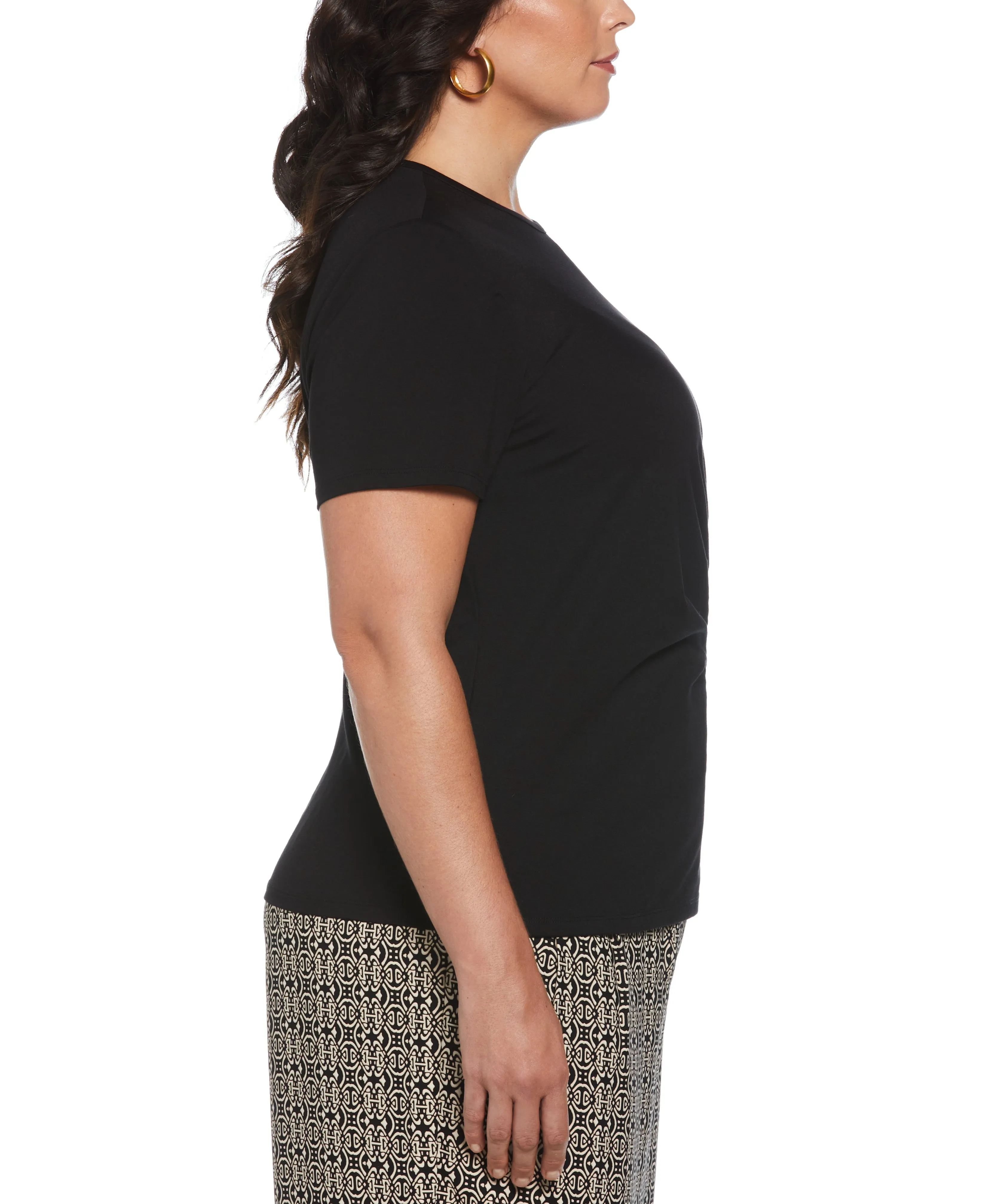 Plus Size Asymmetrical Wrap Top