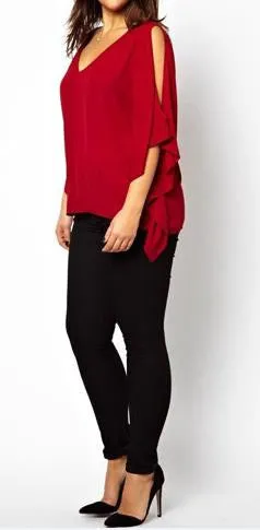 Plus Size Chiffon Top