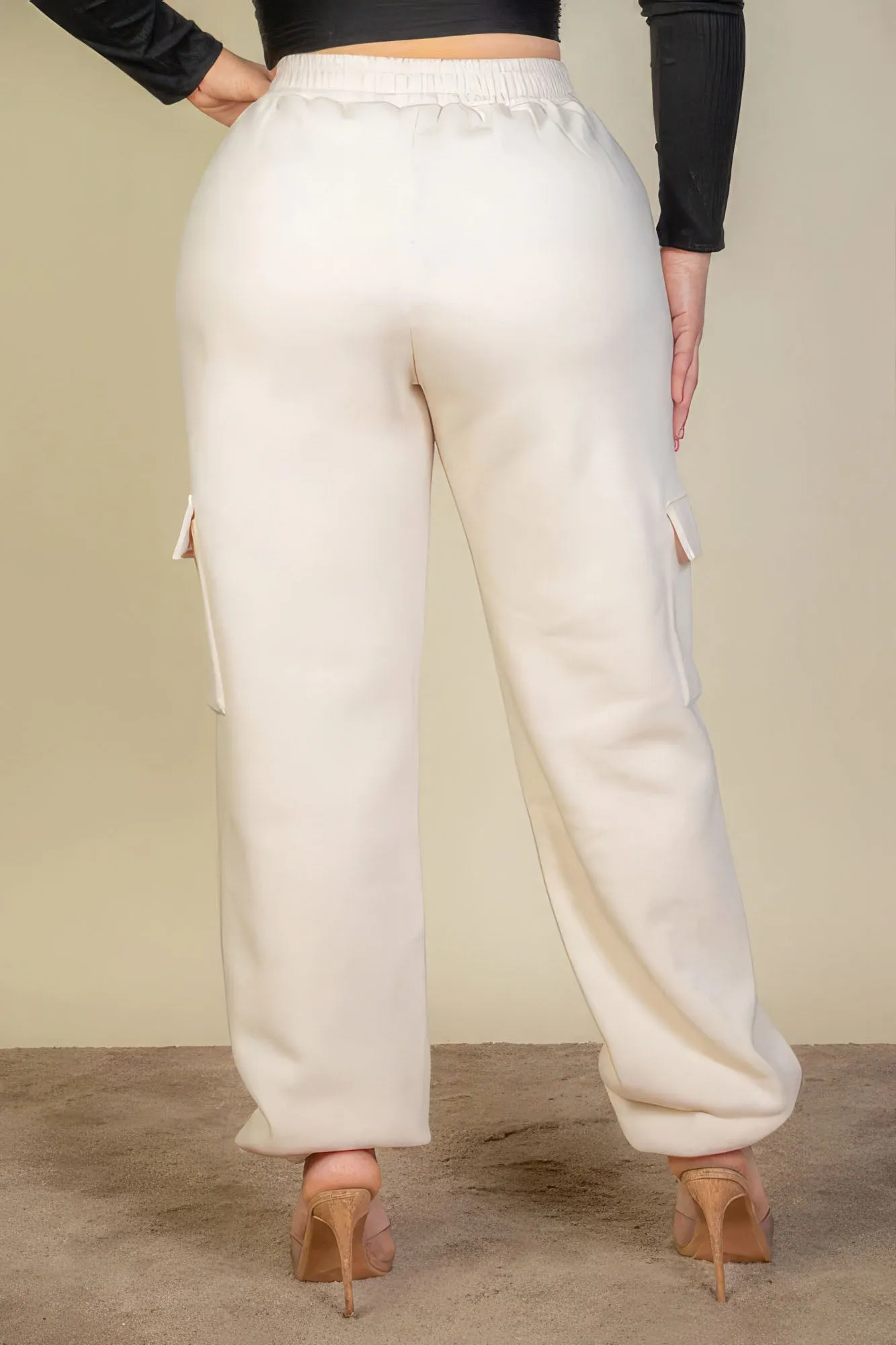 Plus Size Side Pocket Stone Sweatpants