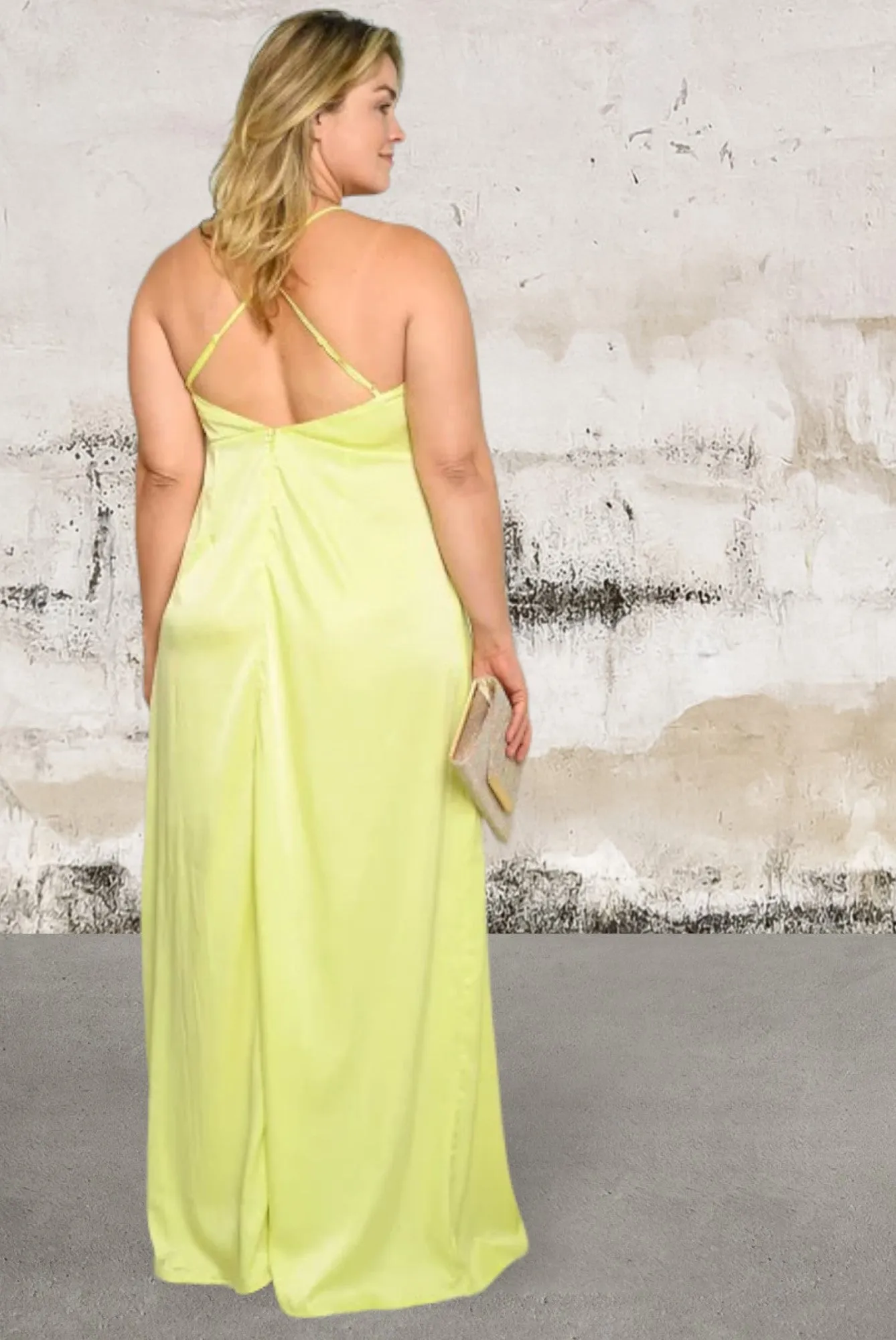 Plus size sleeveless v neck surplice maxi dress