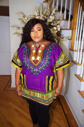 Purple dashiki PLUS SIZE