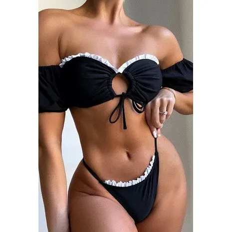 Ruffle Trim Bikini Set- Bottom