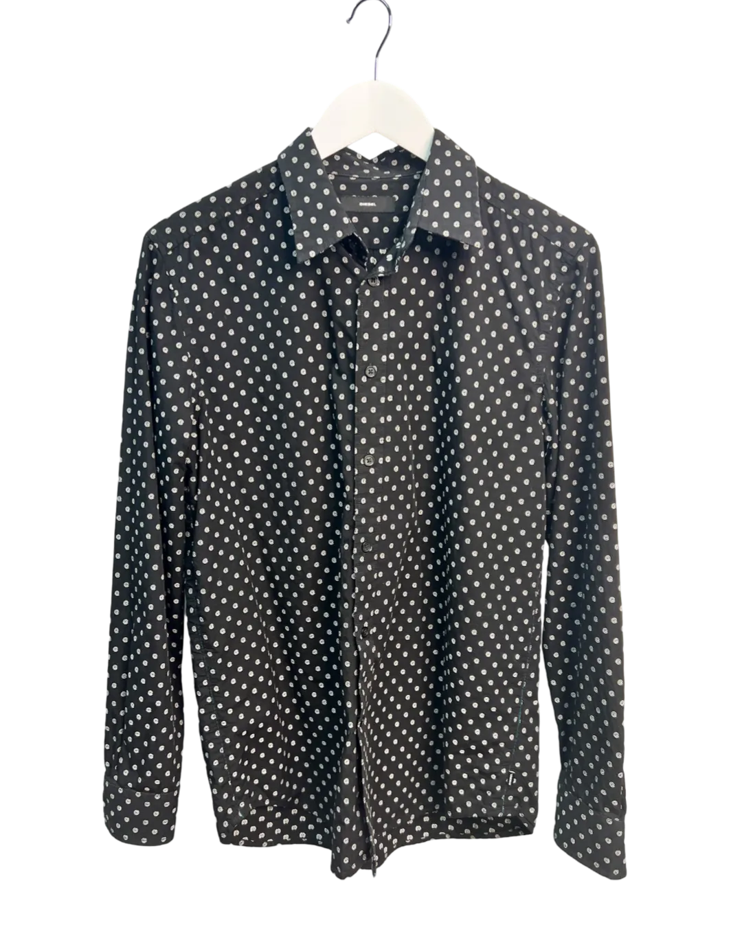 Size S - Diesel Black Printed Button-Down Shirt