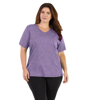 SoftWik V-Neck Tee in Heather Violet - FINAL SALE