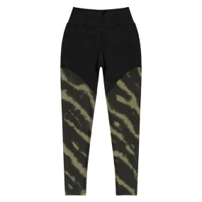 Tie Dye Compression Leggings- Green