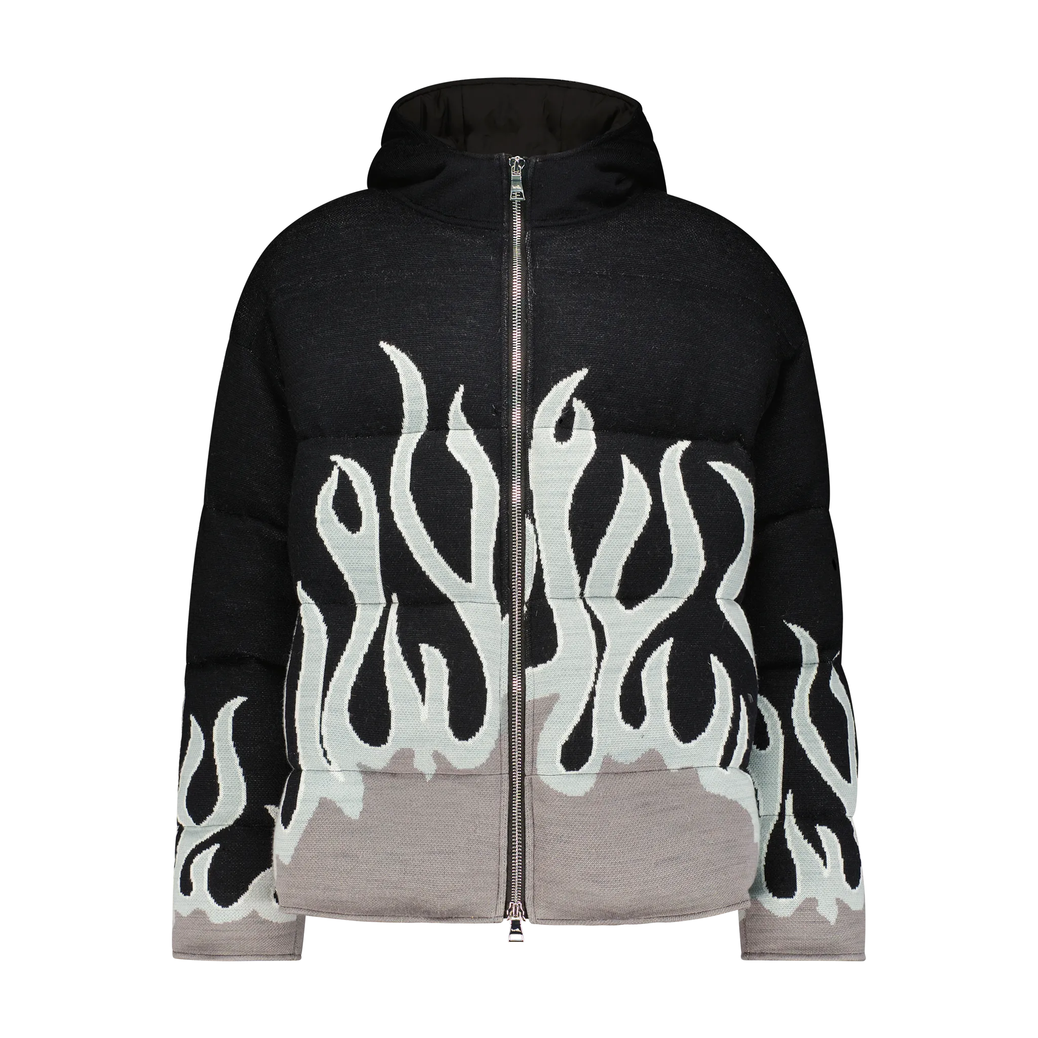 UP IN FLAMES SWEATER PUFFER