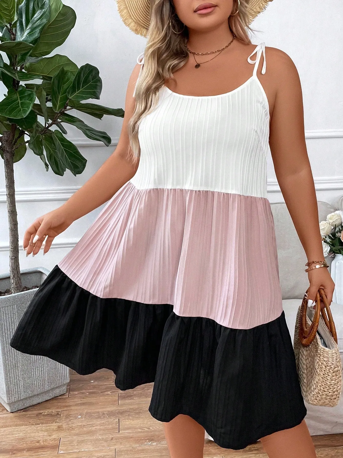 Vestido Listras Plus Size