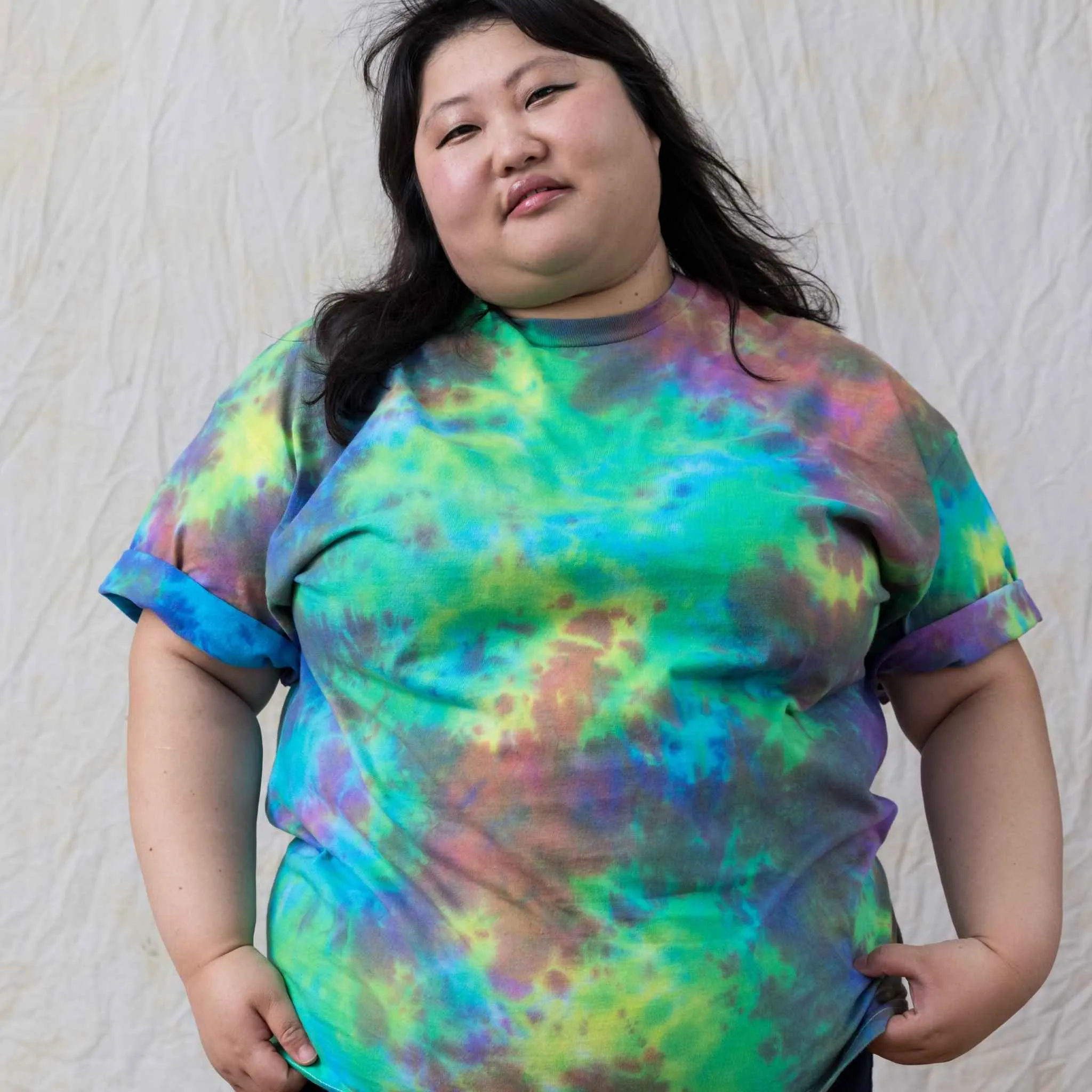 Vibrant rainbow plus size tie dye shirt cotton unisex thick tee