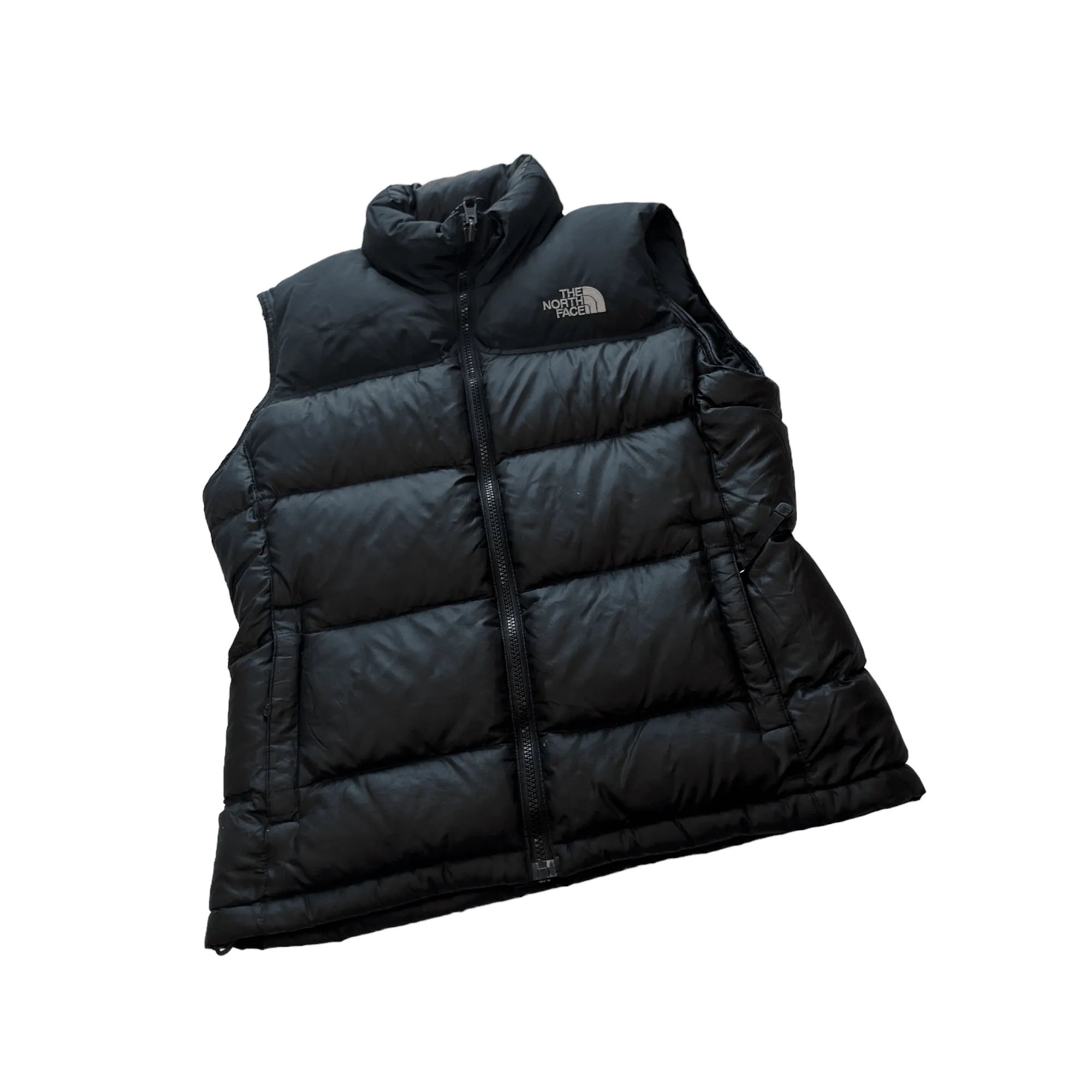 Vintage Black The North Face (TNF) Puffer Gilet - Small