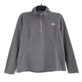 Wmns THE NORTH FACE Gray Partial Zip Lightweight Fleece Sweatshirt Sz M